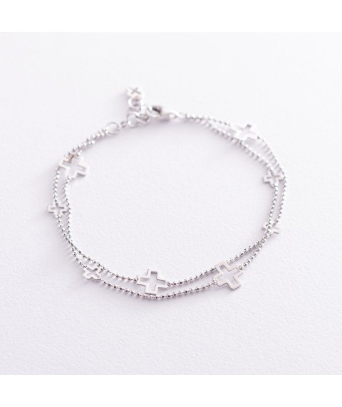 Bracelet "Cross" in white gold b04523 Onix 19