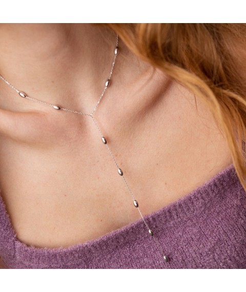 Silver necklace - tie 908-01312 Onyx 38
