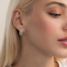 Gold earrings with diamonds CR1492Egm Onyx
