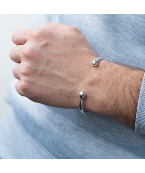 Silver hard bracelet for engraving 141395 Onyx