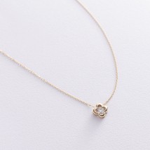 Necklace "Clover" in yellow gold (cubic zirconia) coll01126 Onix 40