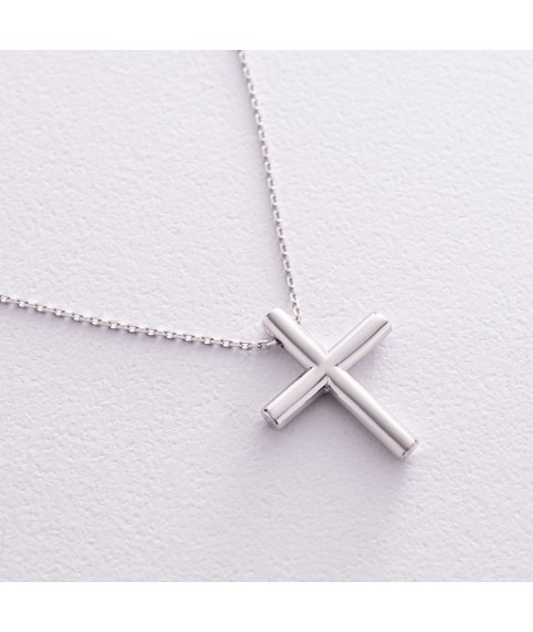 Necklace "Cross" in white gold count02356 Onix 45