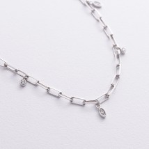 Серебряный браслет с фианитами на ногу 905-01606 Онікс 23