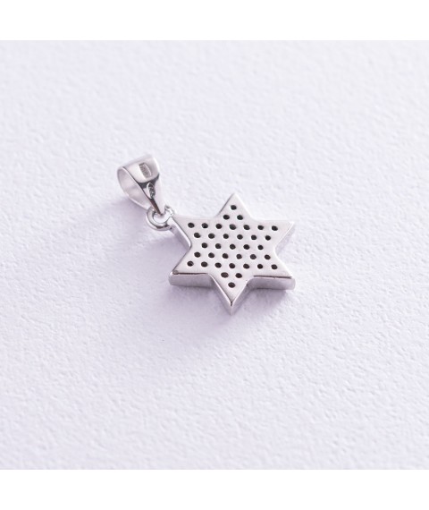 Silver pendant "Star" 132408 Onyx