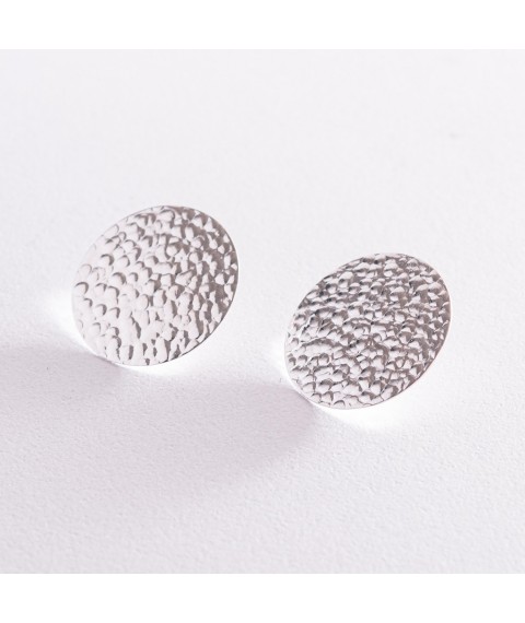 Silver earrings - studs "Teona" 123180 Onyx