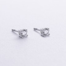 Earrings - studs with diamonds (white gold) 331401121 Onyx