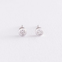 Gold earrings - studs with diamonds sb0351y Onyx