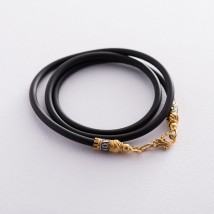 Rubber cord with silver gold-plated clasp (3mm) 18445 Onix 40