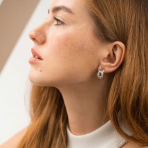 Серебряные серьги "Цепочка" с фанитами 902-00538 Онікс