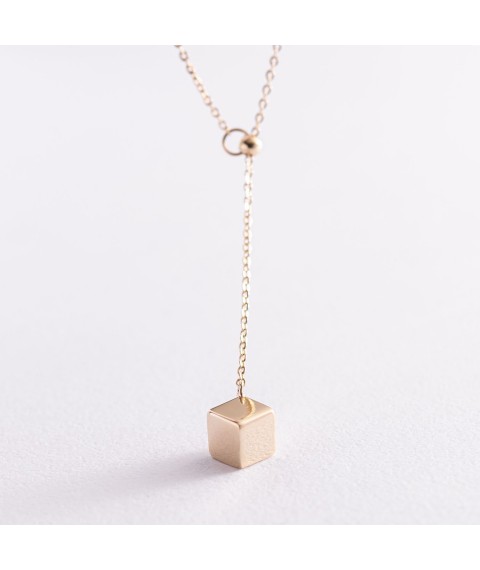 Necklace with a cube in yellow gold 860355M Onix 40