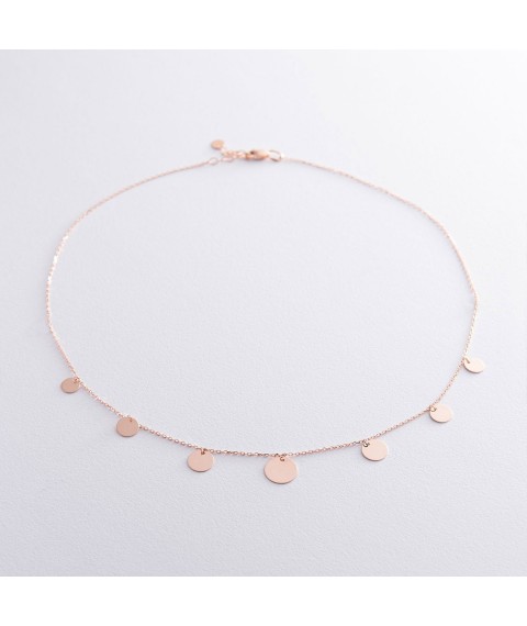 Necklace "Coins" in red gold count01459 Onix 45