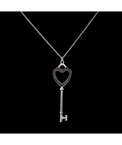 Silver necklace "Key" 18454 Onix 70