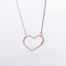 Necklace "Heart" in red gold coll02471 Onix 47