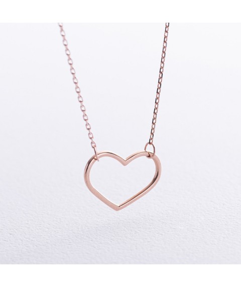 Necklace "Heart" in red gold coll02471 Onix 47