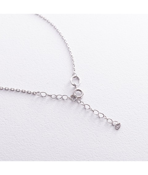 Silver necklace "Heart" (enamel) OR132040 Onix 45