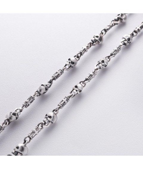 Silver necklace "Skulls" 364 Onyx 65