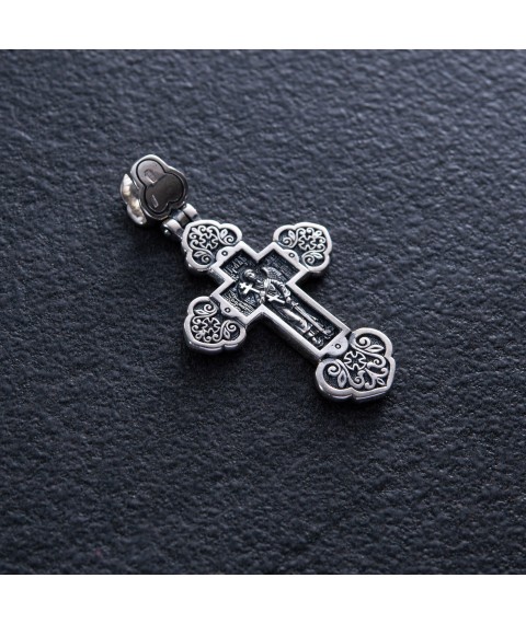 Срібний православний хрест (чорніння) 132711 Онікс