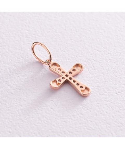 Gold cross with white cubic zirconia p03629 Onyx