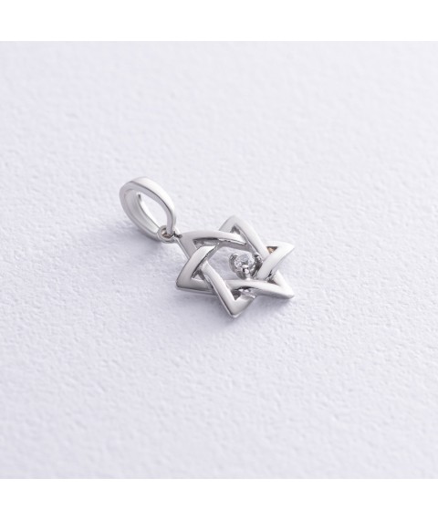 Silver pendant "Star of David" with cubic zirconia 133043 Onyx