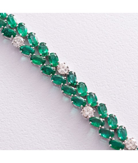 Gold bracelet with emeralds and diamonds bb0027nl Onix 18