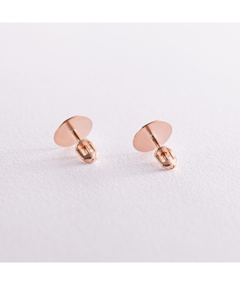 Gold earrings - studs "Circles" s08037 Onyx