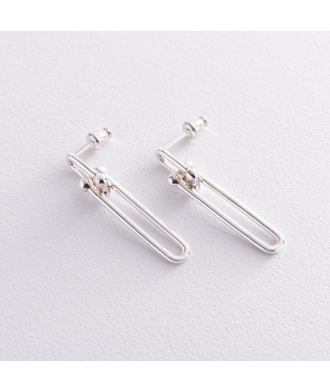 Silver earrings - studs "Idea" 122742 Onyx