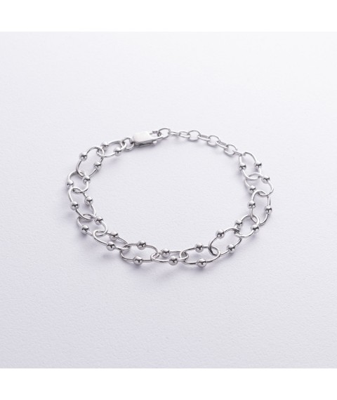 Silver bracelet "Fantasy" 141547 Onyx 16
