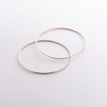 Серьги - кольца в желтом золоте (6.5 см) с08533 Онікс
