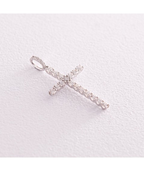 Cross in white gold with diamonds pb0292cha Onyx