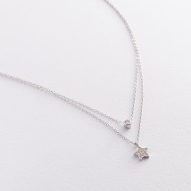 Silver necklace "Star" with cubic zirconia 181130 Onix 45