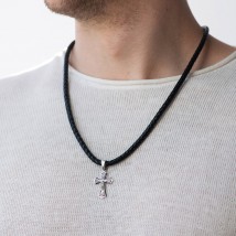 Silver cross "Crucifixion. Save and Preserve" (in Ukrainian) kdu-25 Onix