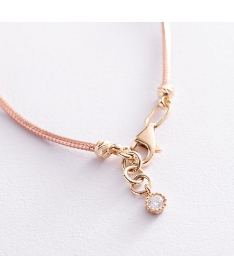 Gold bracelet "Heart with a key" (cubic zirconia) b04008 Onix 19