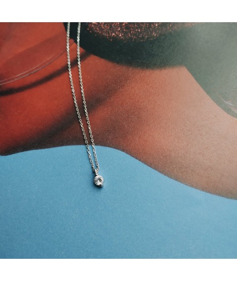 Silver necklace "Raindrop" 181006 Onyx 40