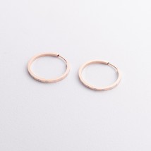 Серьги - кольца в красном золоте с07412 Онікс