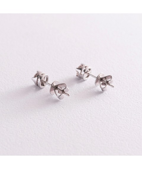 Gold earrings - studs with diamonds s178ar Onyx