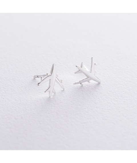 Silver stud earrings "Mriya" 122556 Onyx