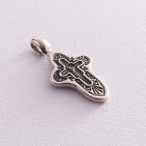 Срібний православний хрест з чорнінням 131727 Онікс