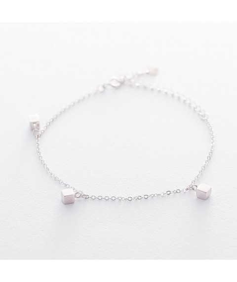 Silver bracelet "Squares" 141281 Onyx 19.5