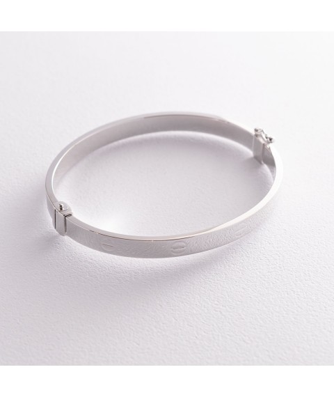 Love bracelet in white gold (0.6 cm) b02050 Onyx