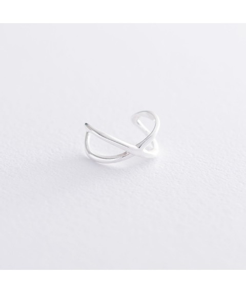 Earring - cuff in silver 122665 Onyx