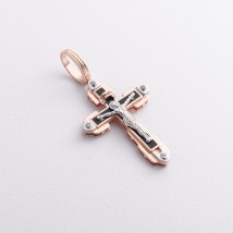 Orthodox cross "Crucifixion. Save and Preserve" (enamel, cubic zirconia) 270070E Onyx