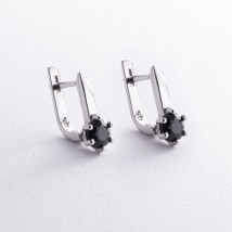 Серебряные серьги с сапфирами GS-02-017-31 Онікс