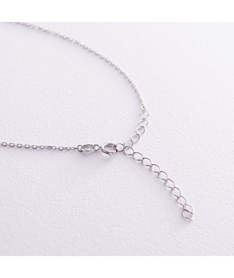 Necklace - tie "Balls" in white gold coll02231 Onix 45