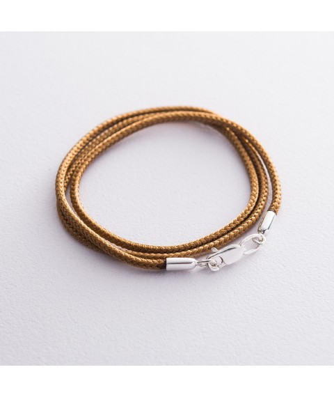 Silk cord with silver clasp 18735 Onix 45