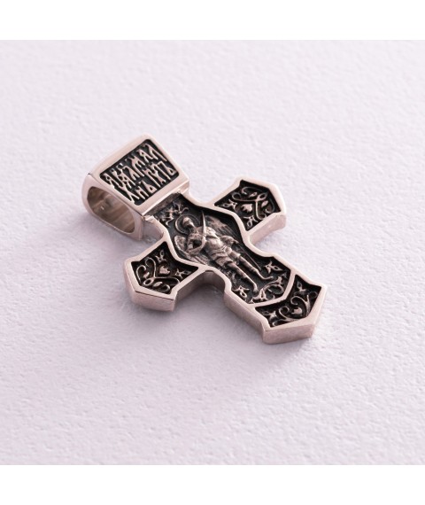 Православный крест из серебра (чернение) 132405 Онікс