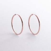 Серьги - кольца в красном золоте (3.2 см) с04038 Онікс