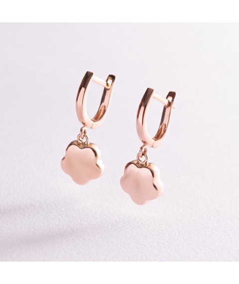 Gold earrings "Flowers" s07772 Onyx