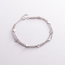 Double bracelet "Clover" in white gold b05180 Onix 16