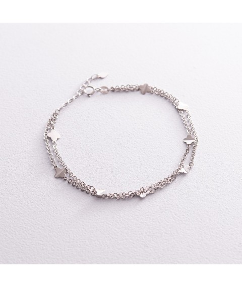Double bracelet "Clover" in white gold b05180 Onix 16
