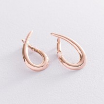 Earrings "Droplets" in red gold s07404 Onix